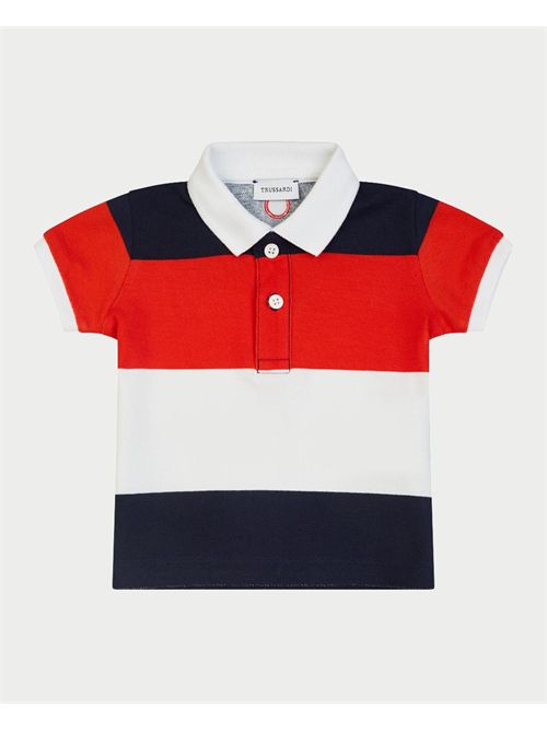 Polo neonati Trussardi a blocchi di colore TRUSSARDI | TIP25069POBLUE N/R/W